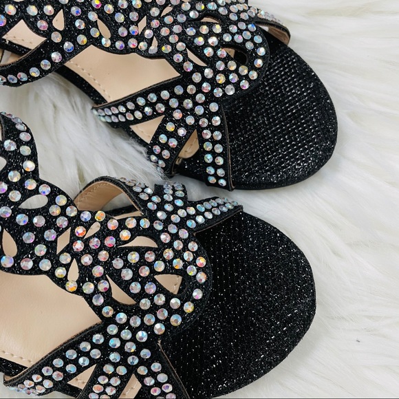 Kids black rhinestoned heel - Picture 8 of 8